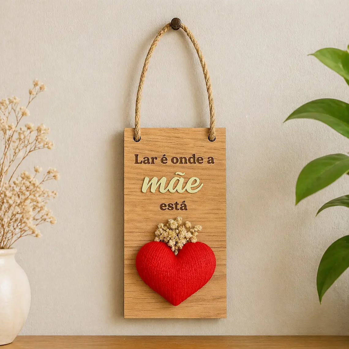 Placa Decorativa “Lar é Onde a Mãe Está” 1
