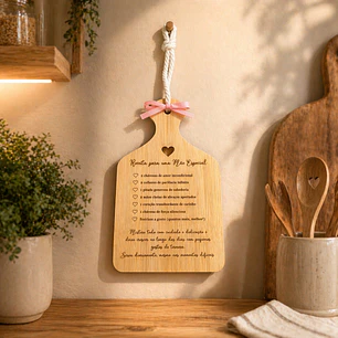 Tábua Decorativa “Receita para uma Mãe Especial”