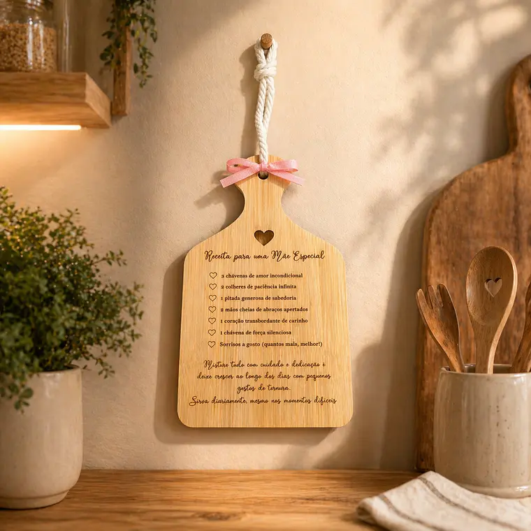 Tábua Decorativa “Receita para uma Mãe Especial” 2