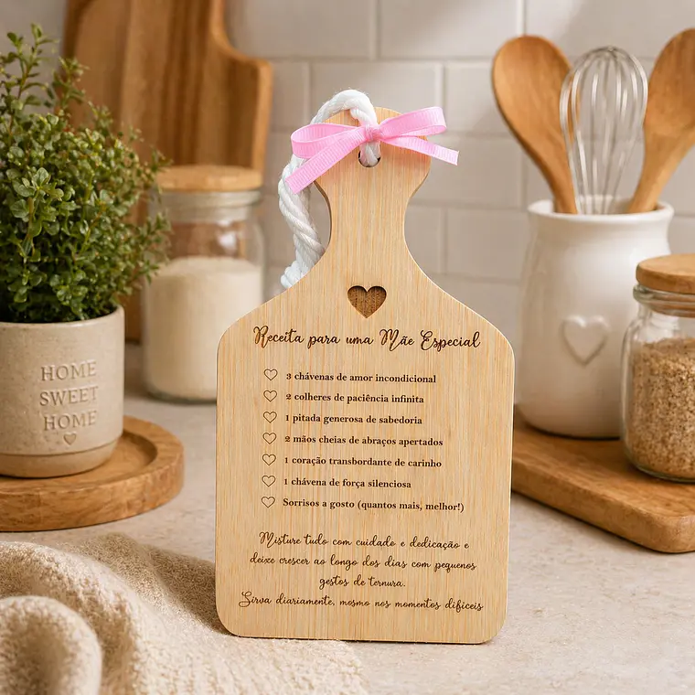 Tábua Decorativa “Receita para uma Mãe Especial” 1