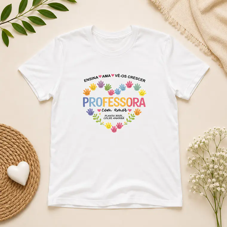 T-Shirt “Professora com Amor” Personalizada 1