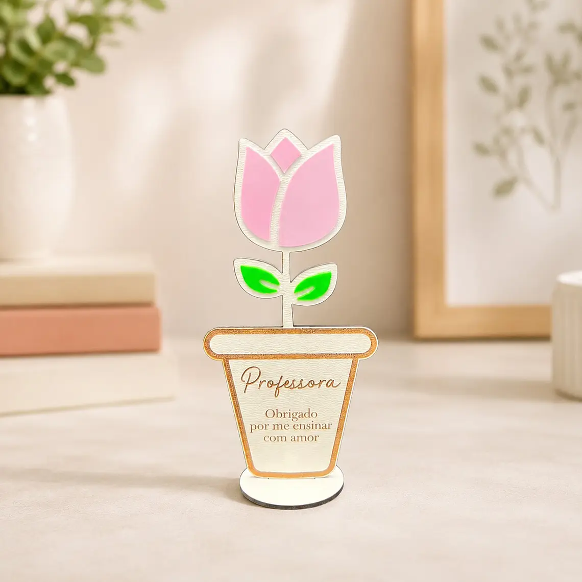 Flor Personalizada com Base para Professora 1