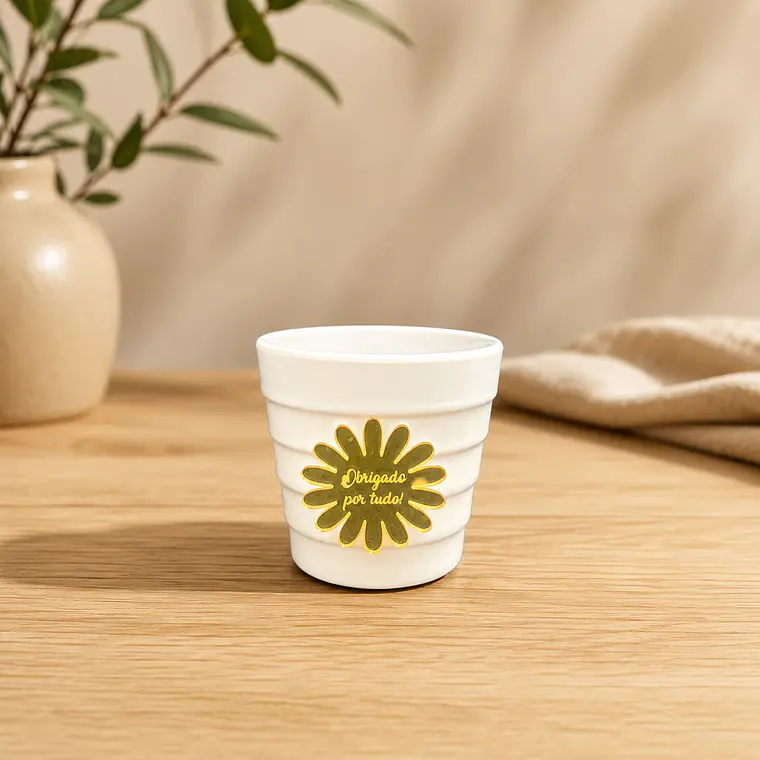 Vaso Personalizado com Placa “Obrigado por Tudo” 1