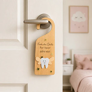 Pendente de Porta “Fada dos Dentes, Para Aqui”