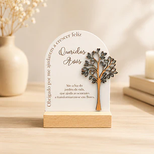 Placa Personalizada para Avós com Árvore da Vida