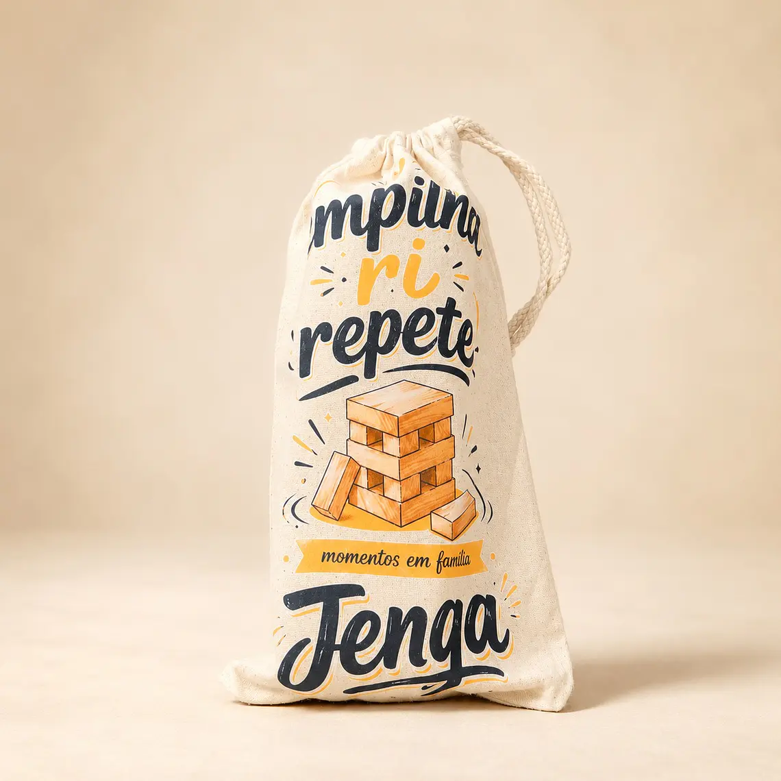 Jenga Personalizado com Bolsa de Algodão 1