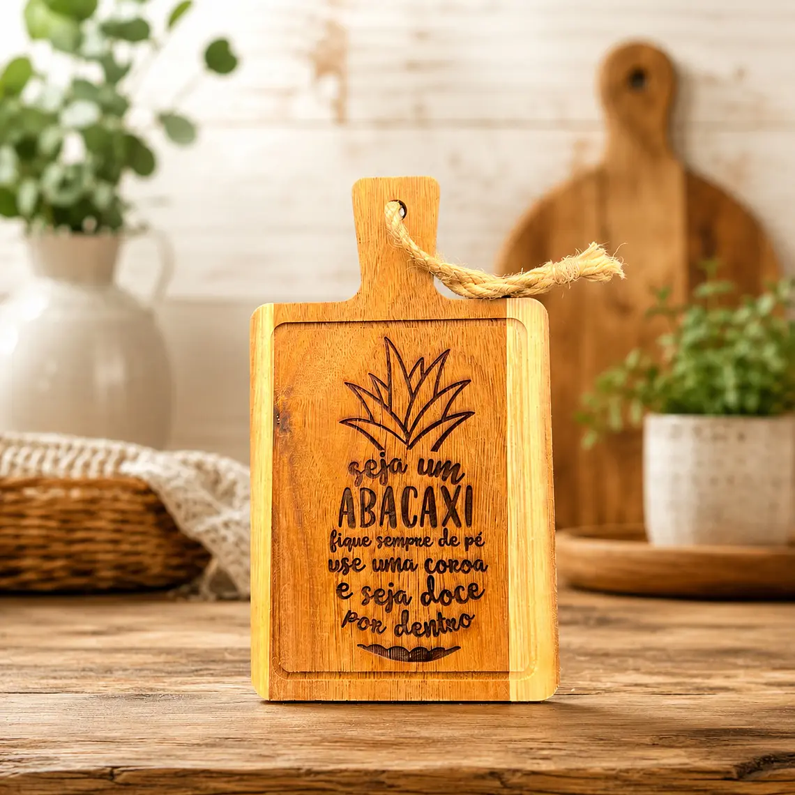 Tábua Decorativa Personalizada “Seja um Abacaxi” 1