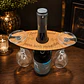 Suporte de Copos para Garrafa de Vinho em Madeira - Thumbnail 2
