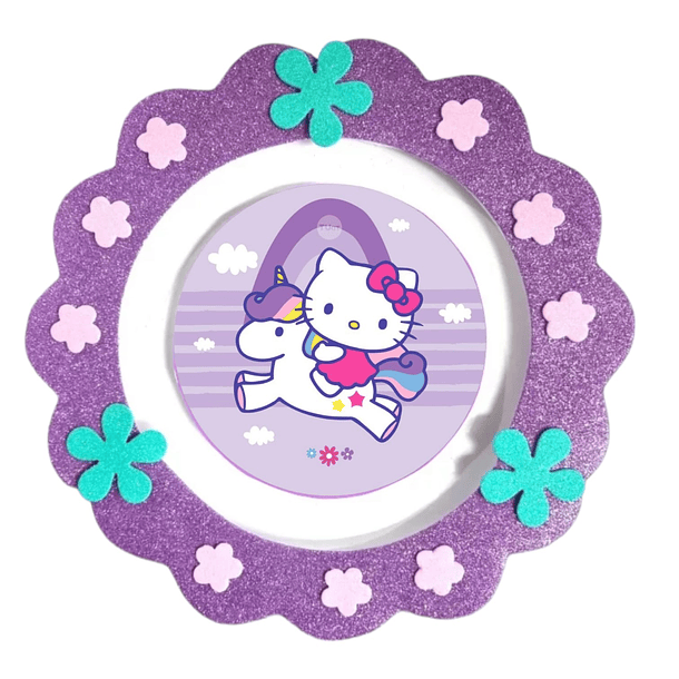 Piñata Circular Hello Kitty Morado 