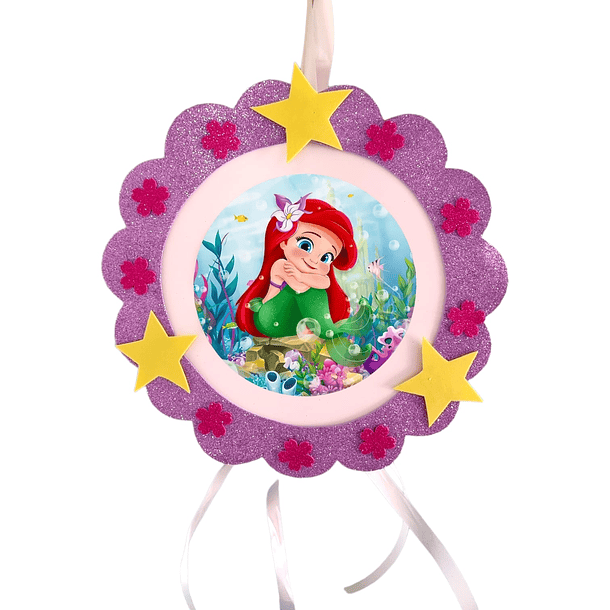 Piñata Circular Ariel Bebé Morado 