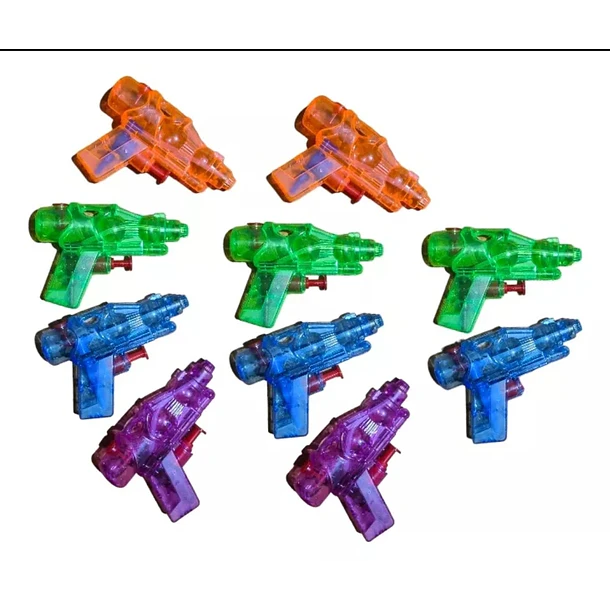 Pack De 10 Pistolas De Agua De Plástico Transparente Y Colores Surtidos, Ligeras Y Ergonómicas, Perfectas Para Batallas En Piscina, Playa O Campamento
