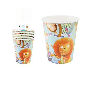 Vasos de papel animalitos 6 piezas 