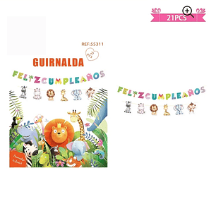 Guirnalda animalitos 21 piezas 