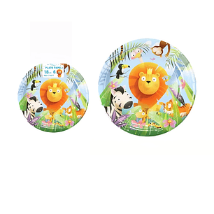 Platos de cartón animalitos 6 piezas 