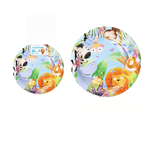 Platos animalitos 23cm 6 piezas 