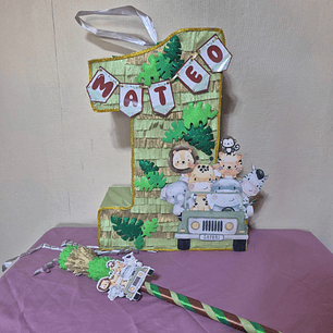 Piñata safari bebé numérica 
