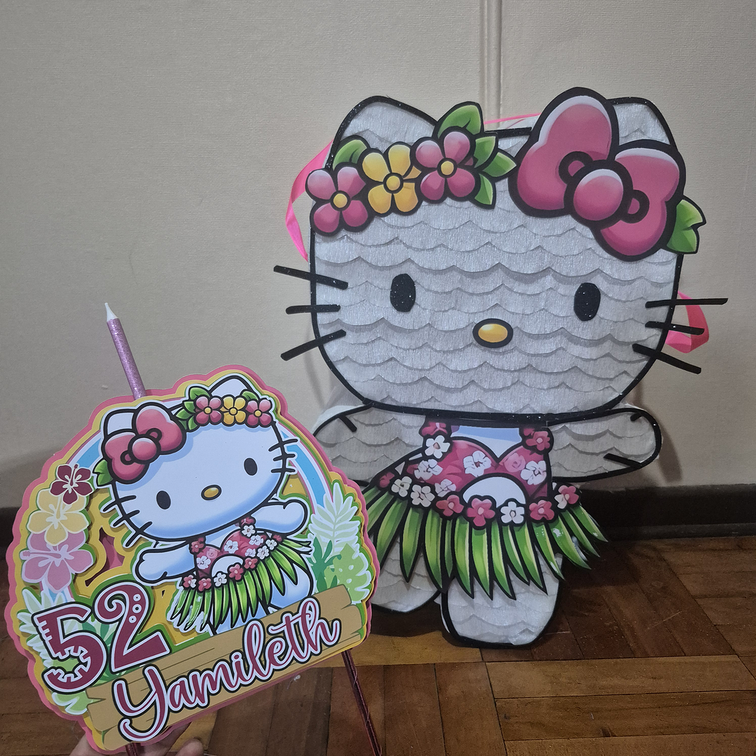 Piñata Hello kitty hawaiana  1