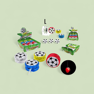 Yoyos Fútbol con luz 12 unidades 