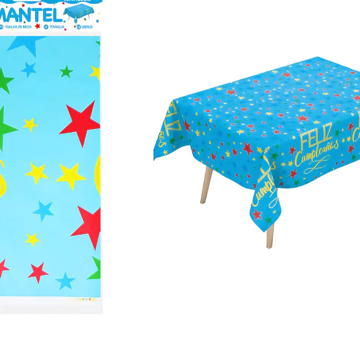 Mantel Plástico Feliz Cumpleaños color a elección 3