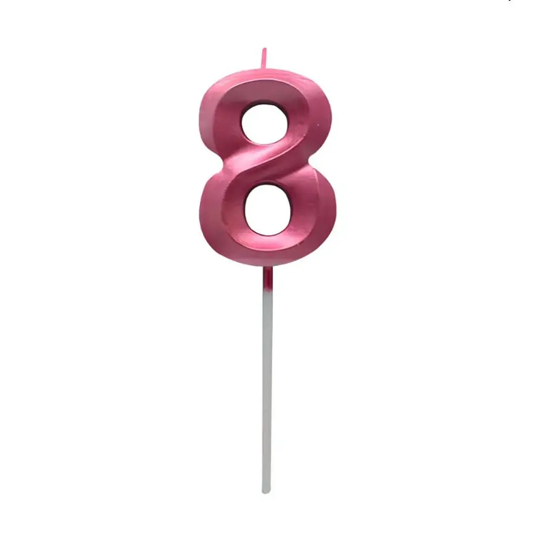 Vela metalizada fucsia numérica  1