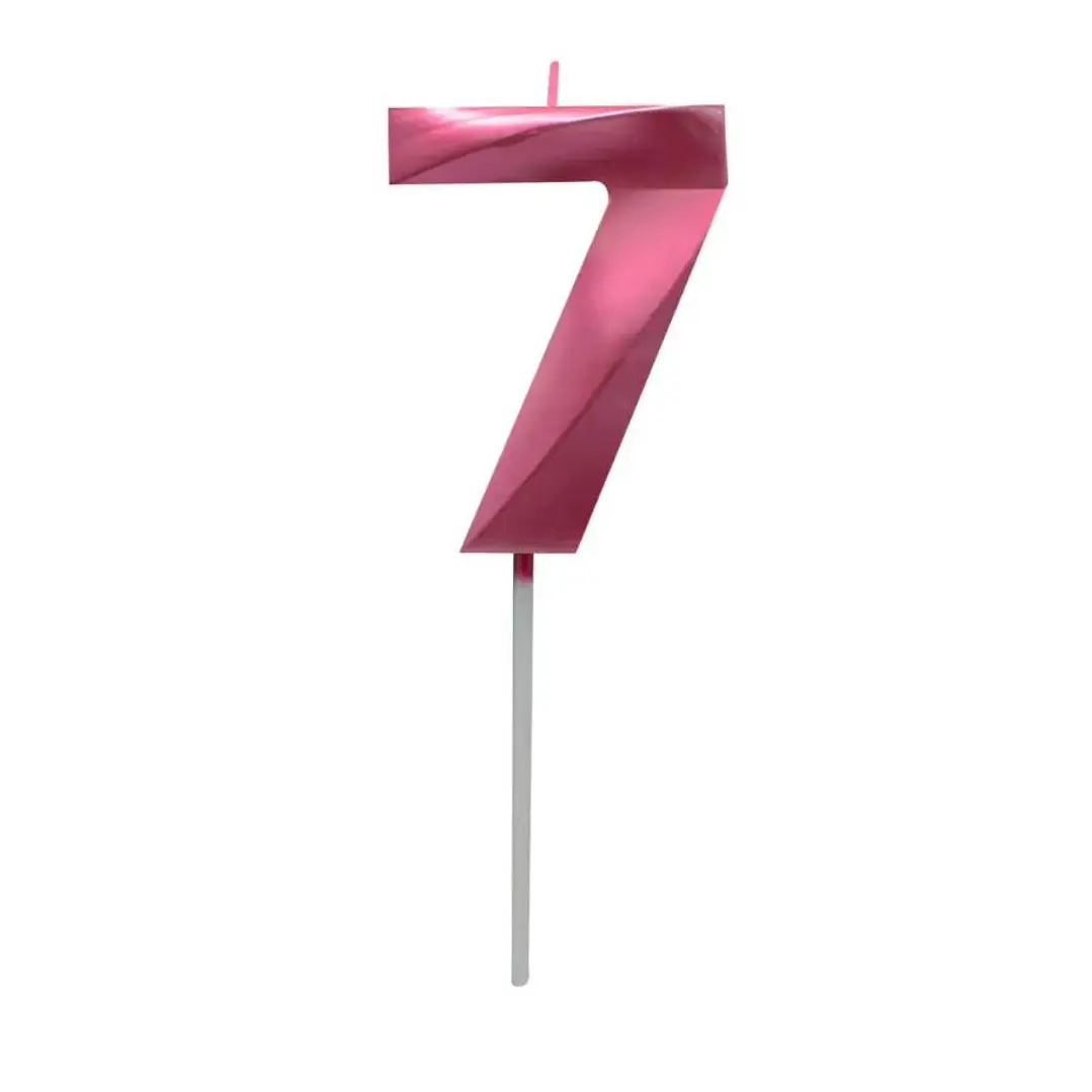Vela metalizada fucsia numérica  2