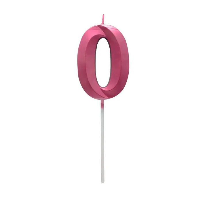 Vela metalizada fucsia numérica  3