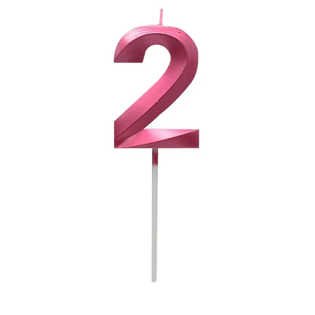 Vela metalizada fucsia numérica  5