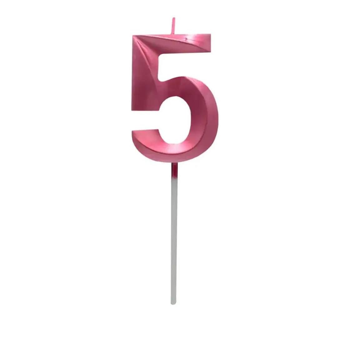 Vela metalizada fucsia numérica  8