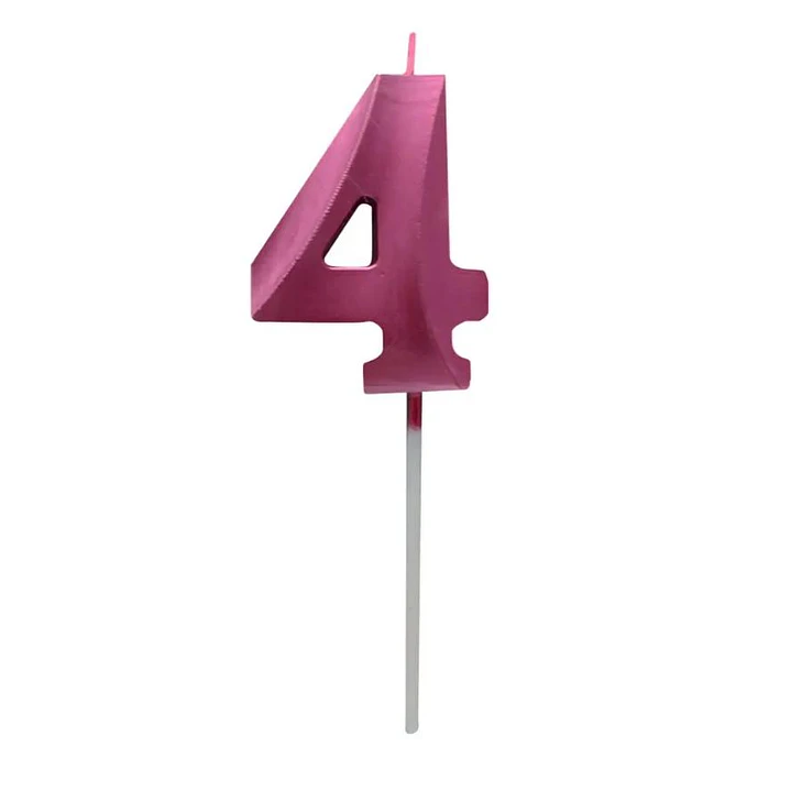 Vela metalizada fucsia numérica  9