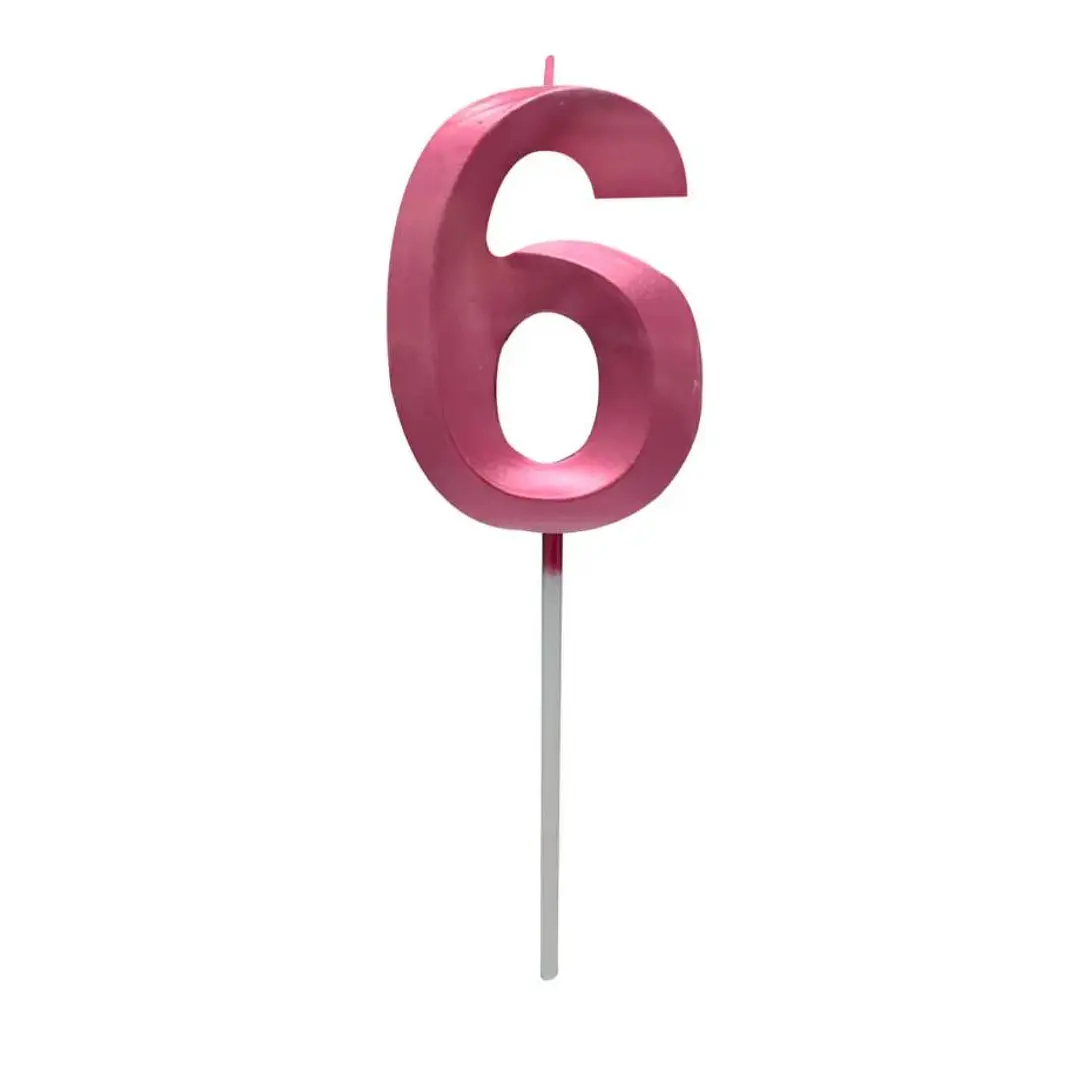 Vela metalizada fucsia numérica  10