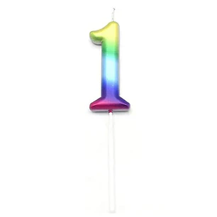 Vela multicolor numérica 