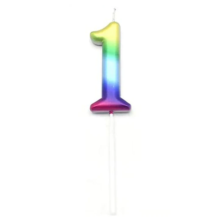 Vela multicolor numérica  1