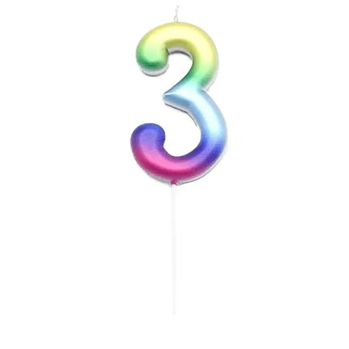 Vela multicolor numérica  4