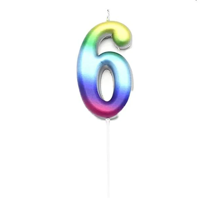 Vela multicolor numérica  5