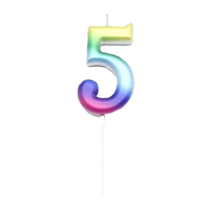 Vela multicolor numérica  6