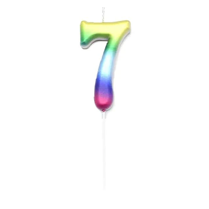 Vela multicolor numérica  7