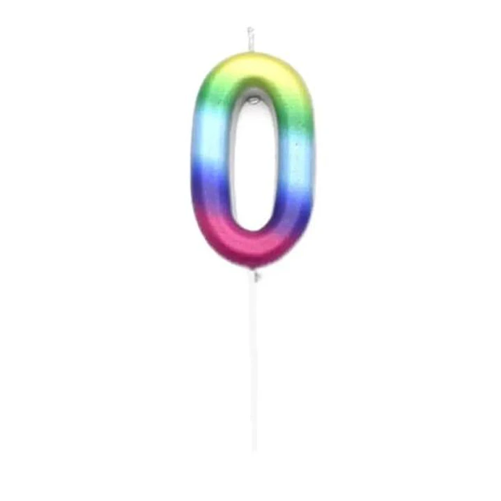 Vela multicolor numérica  8
