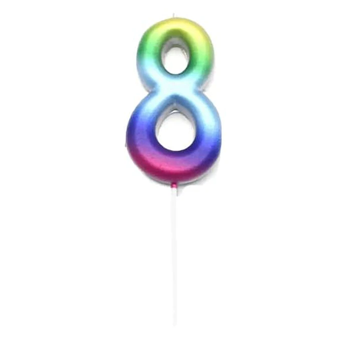 Vela multicolor numérica  10