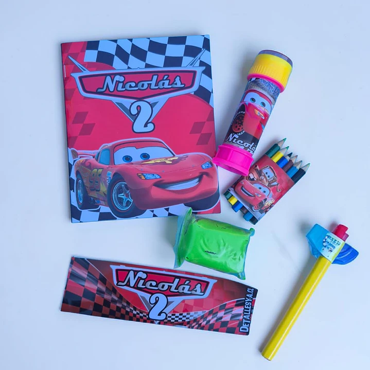 Libro para colorear Cars personalizado  1