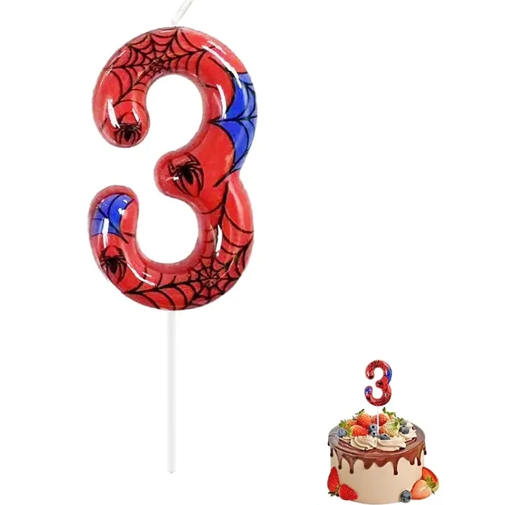 Vela Spiderman 9cm 3