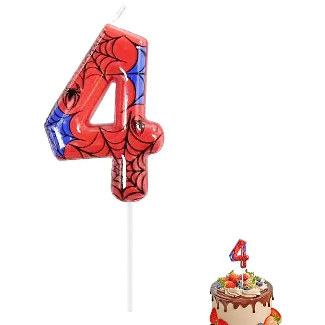 Vela Spiderman 9cm 4