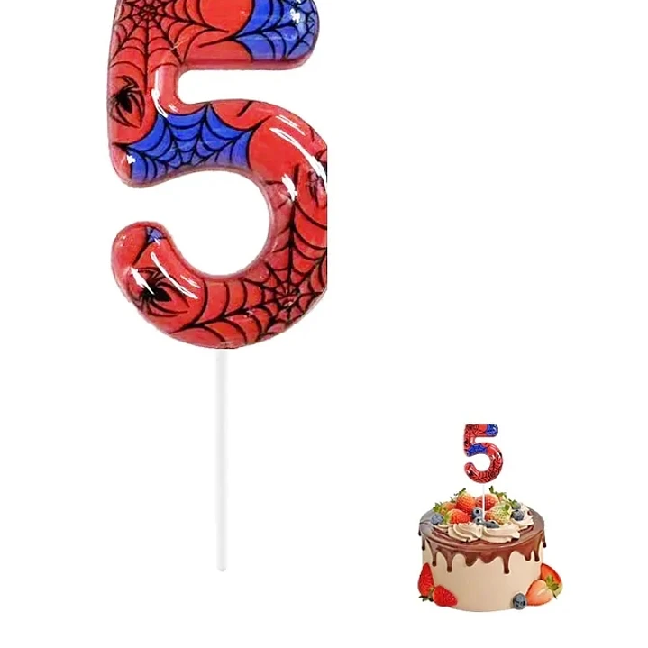 Vela Spiderman 9cm 5