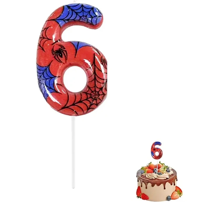 Vela Spiderman 9cm 6