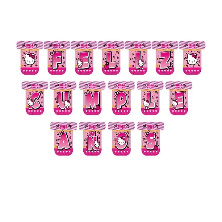 Banderin Hello Kitty feliz cumpleaños  1