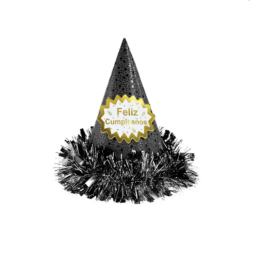 Gorro feliz cumpleaños negro  1