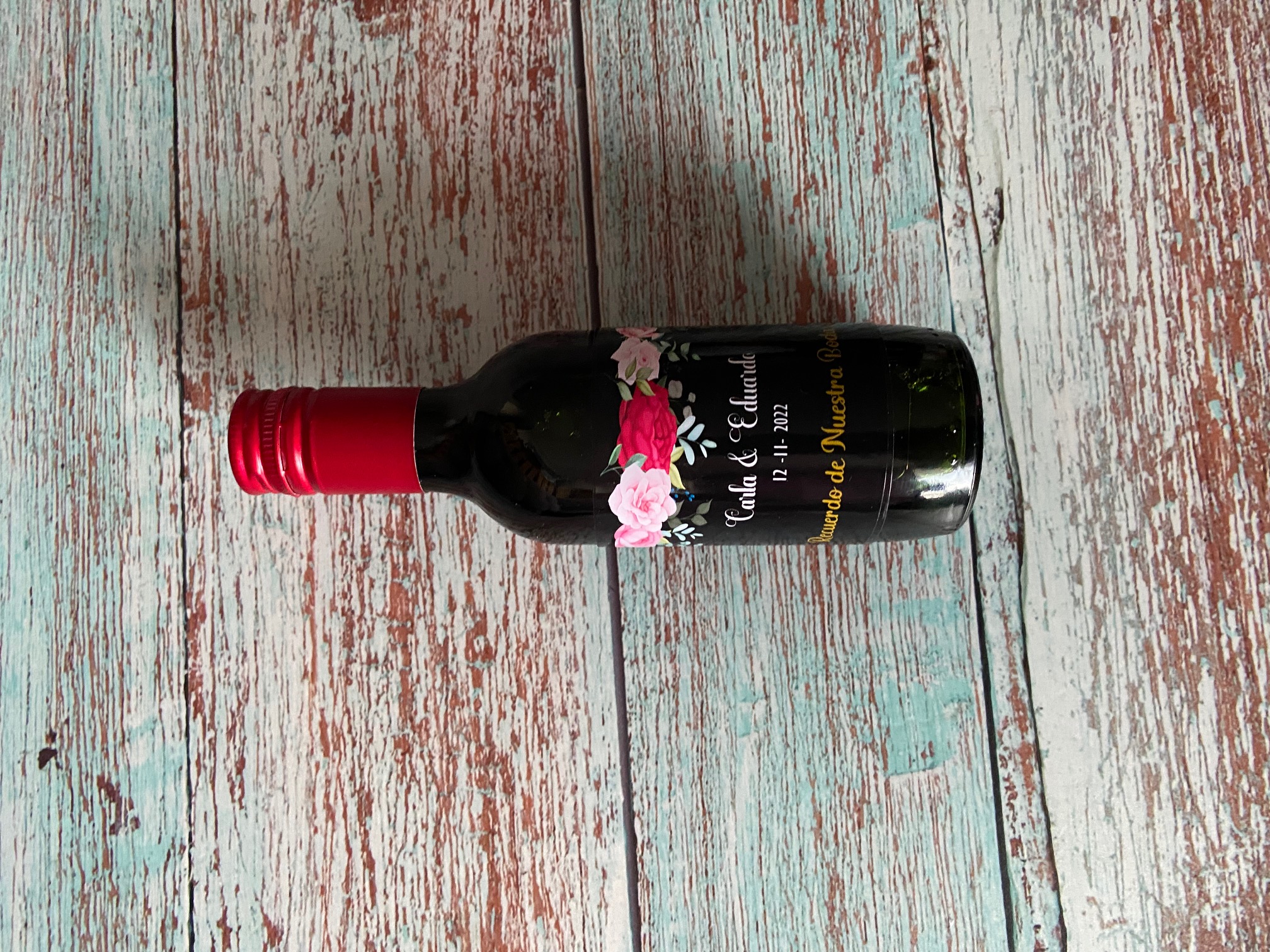  12 mini botellas de licor de vino personalizadas para