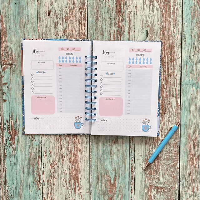 Planner  diario linea azul Primavera 