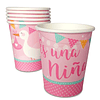 Vaso decoración cigüeña rosa/celeste