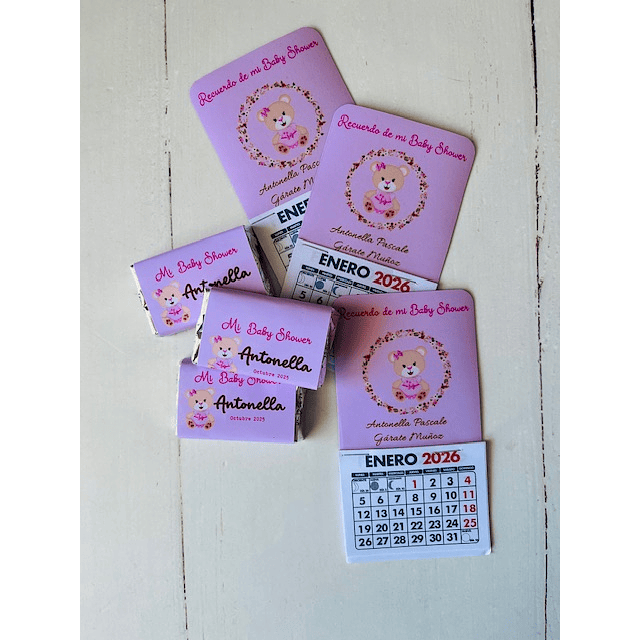 Chocolates para recuerdos Baby Shower