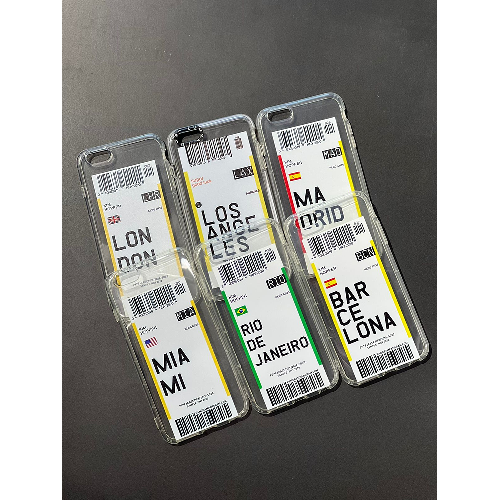 Carcasa Silicona Ticket De Avión Para iPhone 6 Plus